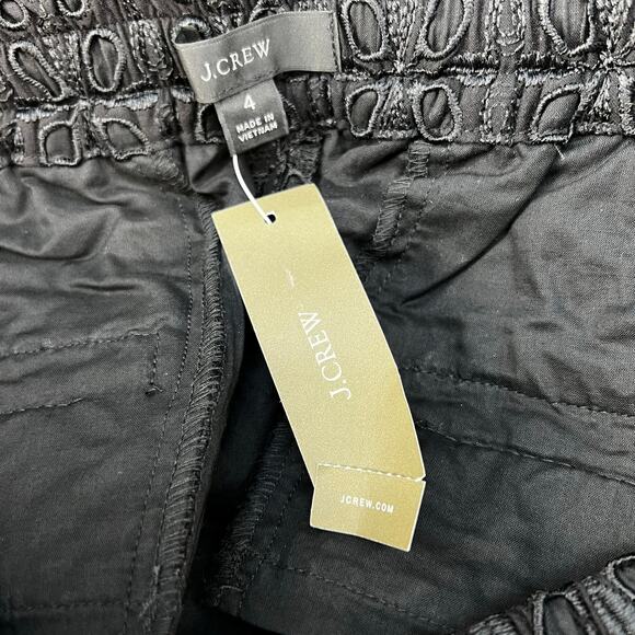 J. Crew Pants Women's 4 Black Pull-On Easy Pant in Eyelet Cocktail Business NWT - Picture 5 of 14